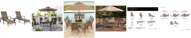 Agio Oasis Outdoor Aluminum 3-Pc. Chaise Set (2 Chaise Lounges and 1 End Table), Created for Macy's